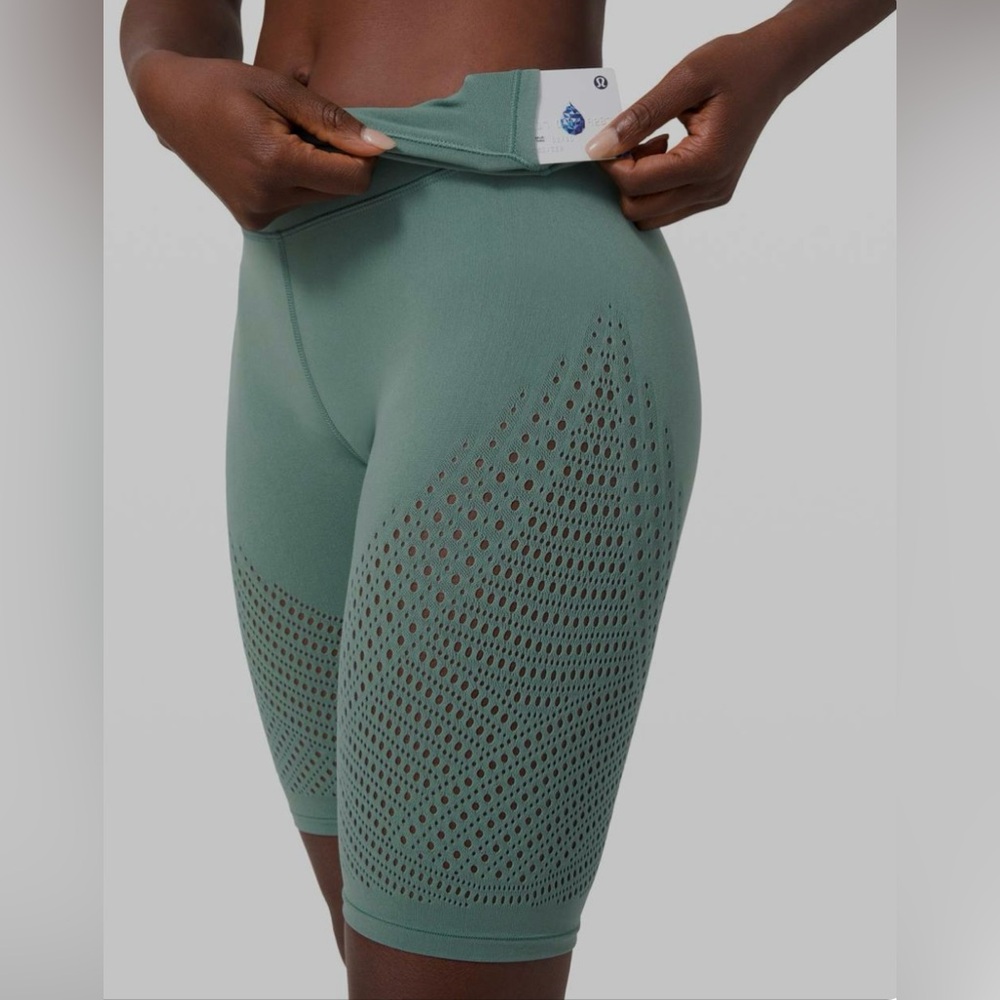 lululemon athletica Sage Green Perforated Shorts